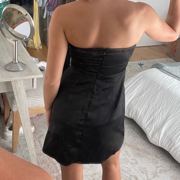 STRAPLESS MINI BLACK DRESS - Picture 2 of 2